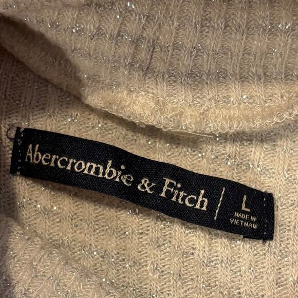 Y2K ABERCROMBIE & FITCH cream sparks mock neck long sleeve top, size large - Picture 7 of 8
